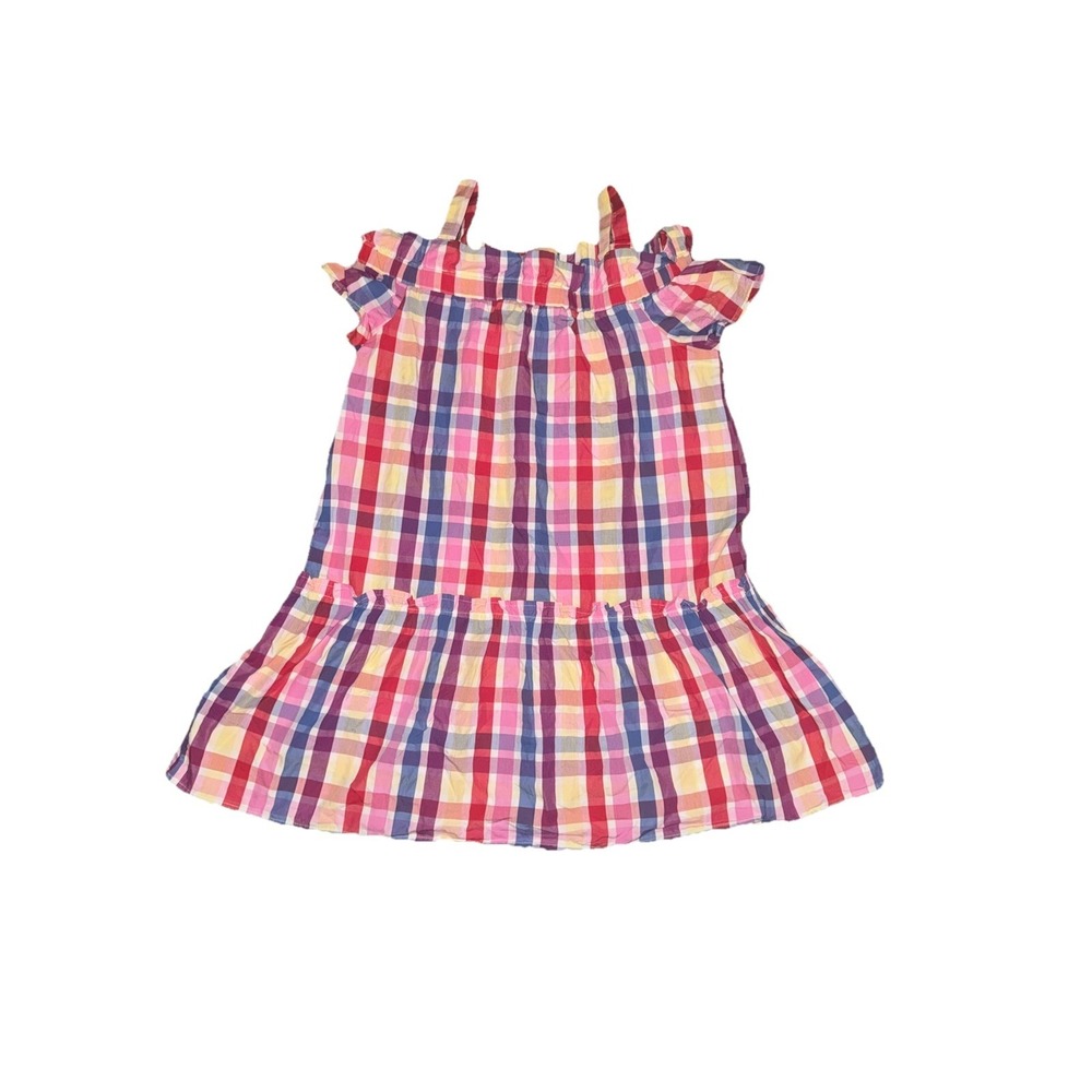 There Abouts Girls Dress Plaid Pattern Pink Blue White Size Medium (10/12) New